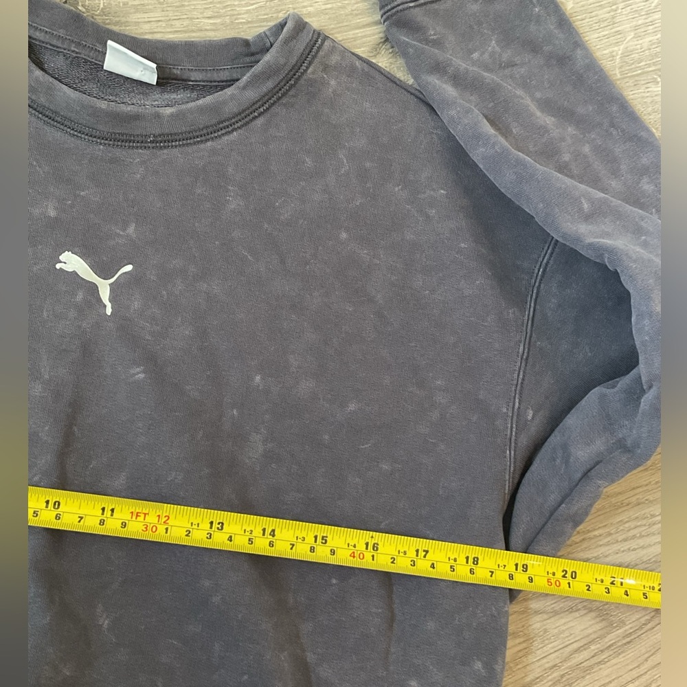 Puma Galactic Grey Dare to Relaxed Fit Washed Crew Neck Sweatshirt. - Picture 8 of 8